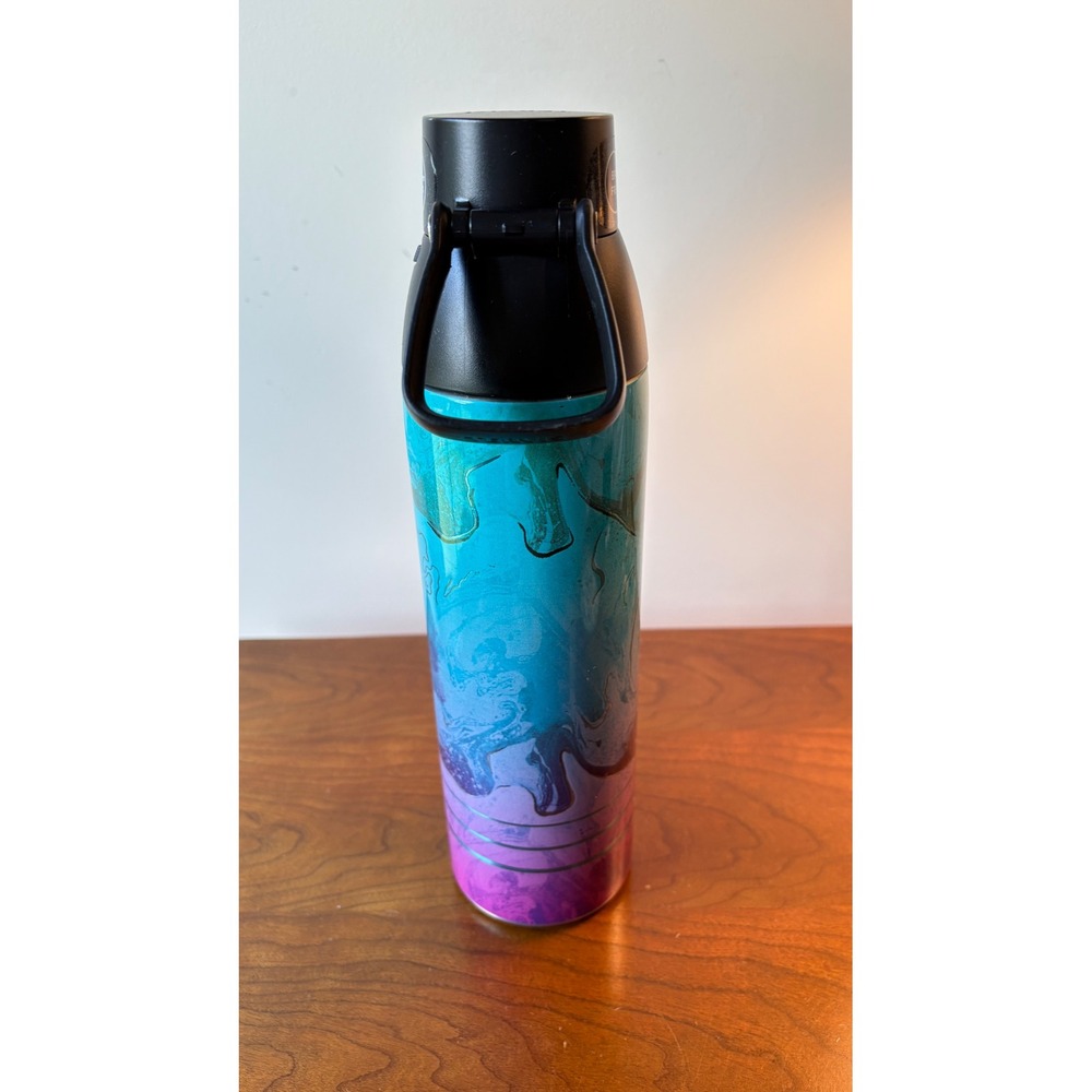 Tervis Stainless Steel Water Bottle Teal Purple Marble VersaLid 2-in-1 24oz - Picture 10 of 11